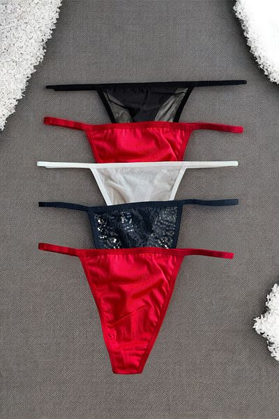 BLİSS WEAR FASHION Women's 5Li String Thong Panties