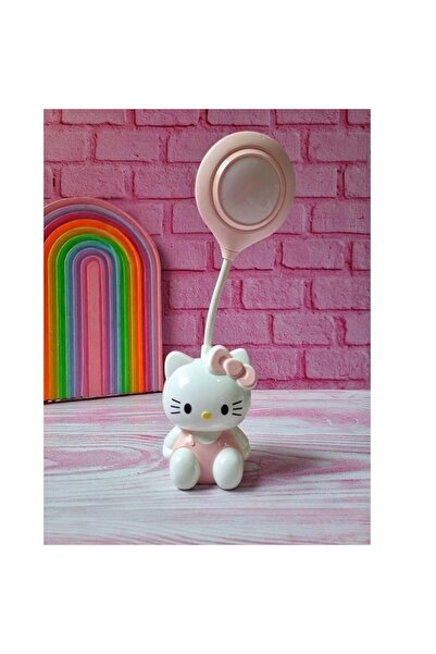 Hediye Vakti Sanrio Hello Kitty Tasarımlı Şarzlı Çocuk Odası Masa Lambası