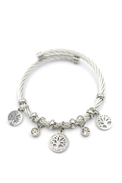 MR RZN STORE Tree of Life Charm Bracelet - Silver