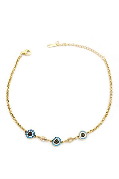 MR RZN STORE Evil Eye Anklet - Gold