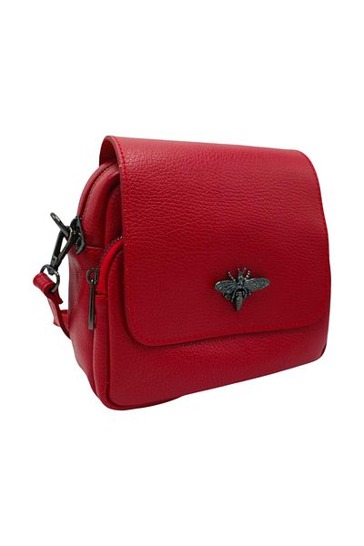 EVoStyle EVoStyle MP135 Women's Bag, Genuine Italian Leather, 21 x 17.5 x 8.5 cm, Red
