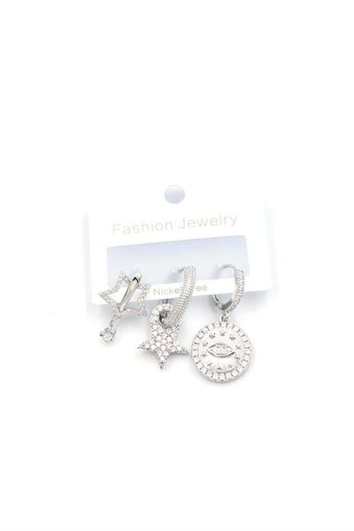 Royaleks 3-Piece Star Earrings - Silver
