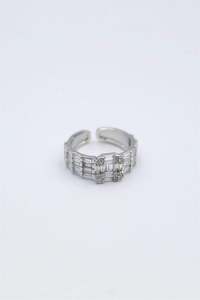 MR RZN STORE Baguette Jewelled Ring - Silver