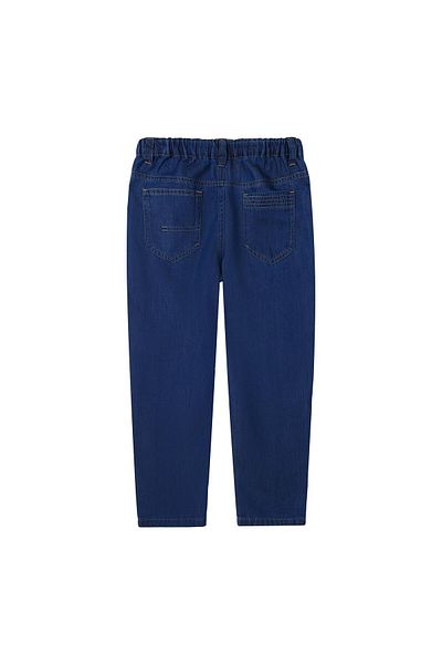 Giordano Junior Cotton Denim Jeans - Comfortable Mid-Rise Tapered Fit with Elastic Waist