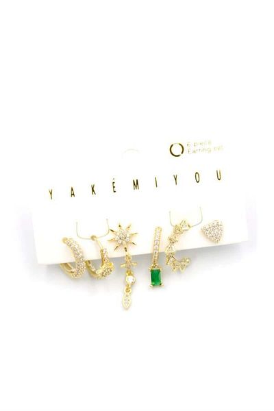 MR RZN STORE Multiple northern star earrings - gold