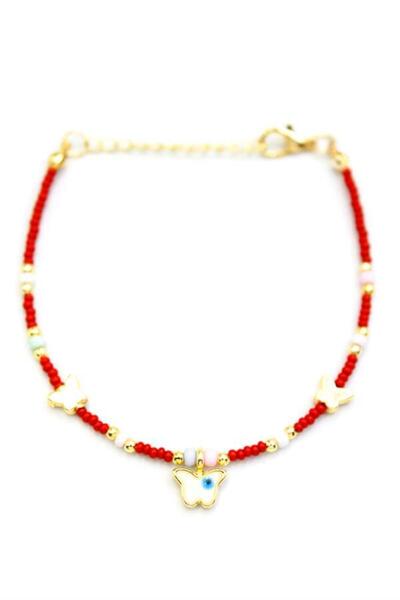 OEM سوار خرز الفراشة - أحمر كلاريت