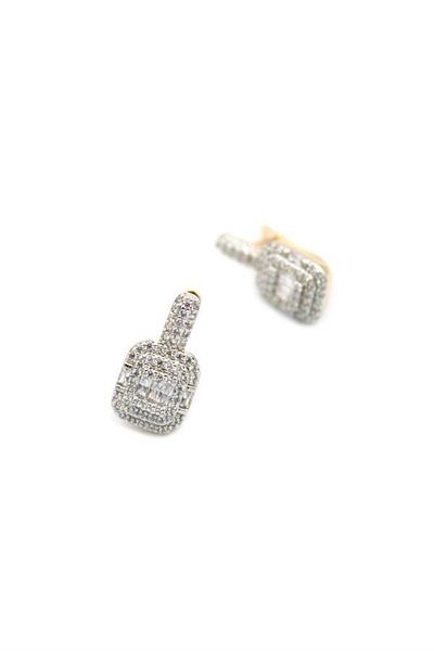 MR RZN STORE Baguette Stone Earrings - Rose