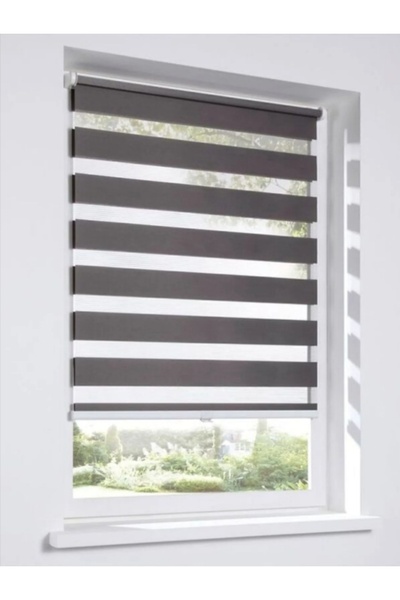 ömer ilhan zebra stor perde antrasit gri alüminyum kasalı zebra perde