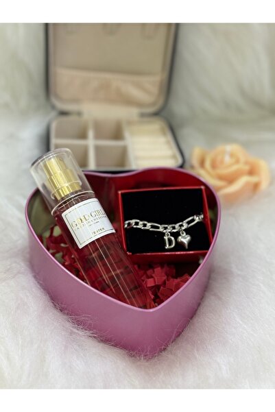 VENTİ VENTİSCA اسوارة حرف استيل عطر مع صندوق قلب لعيد الحب عيد الام