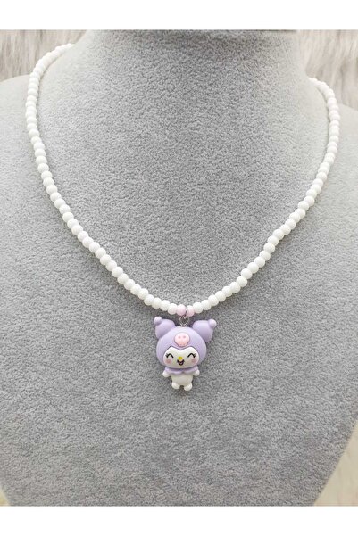 HAPPY HANDMADE KUROMİLİ BONCUKLU MİSİNALI ÇOCUK KOLYE GENÇ KIZ KOLYE