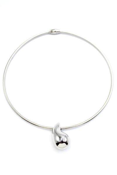 mirora shopping قلادة قطرة - فضية