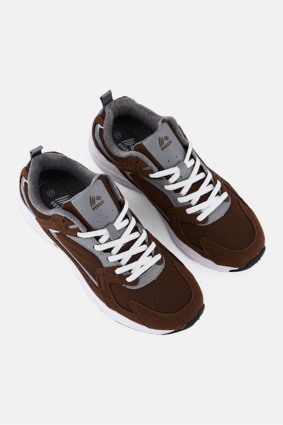 RBX Men Brand Logo Lace Up Outdoor Shoes, Dark Brown