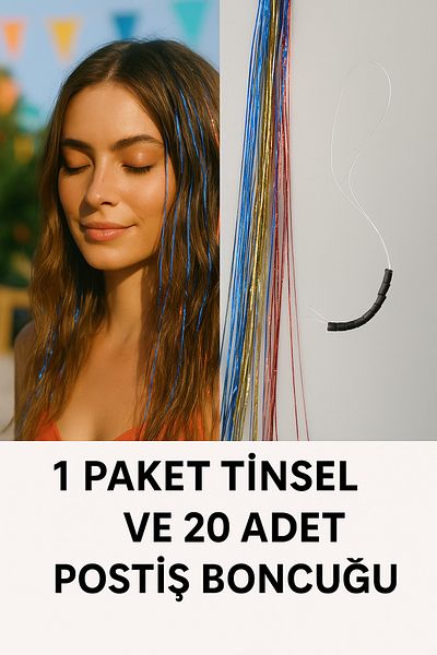 Htcimaj 20 Pcs Hairpiece Beads All Colors Mixed Tinsel with Gift - Colorful Hair - Hairpiece - Hair Simi Hair