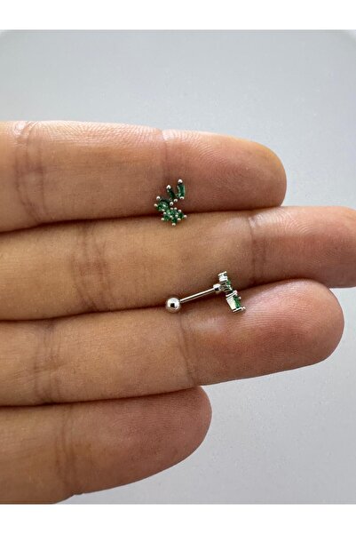 Arescollection ZİRKON TAŞLI HELİX TRAGUS LOBE UYUMLU 1 ADET PİERCİNG KÜPE