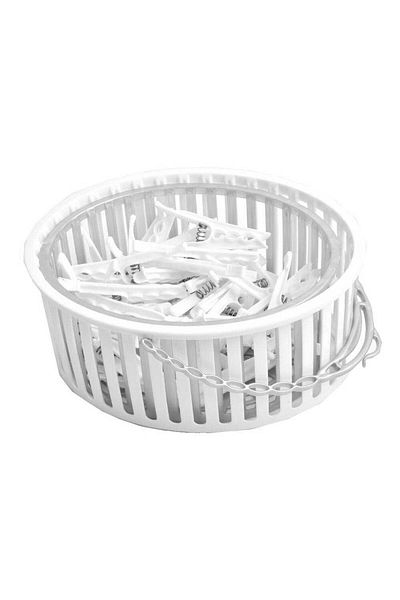 Generic 40-Piece Clothes Pegs Set with Extendable Basket