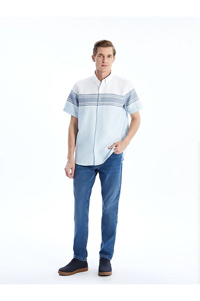 LC Waikiki Regular Fit Short Sleeve Striped Men's Shirt
