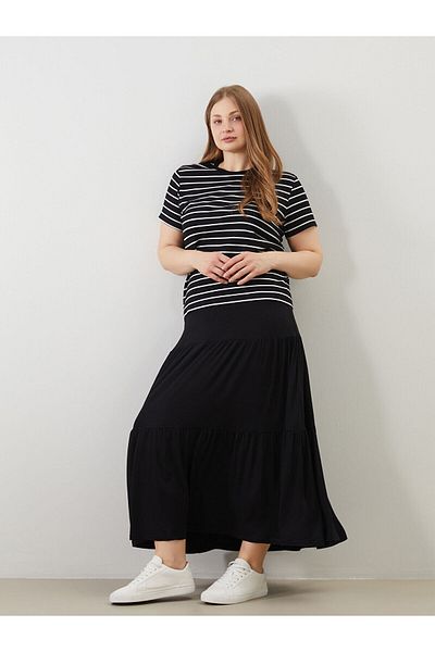 LC Waikiki Γυναικεία φούστα σε γραμμή Α με ελαστική μέση