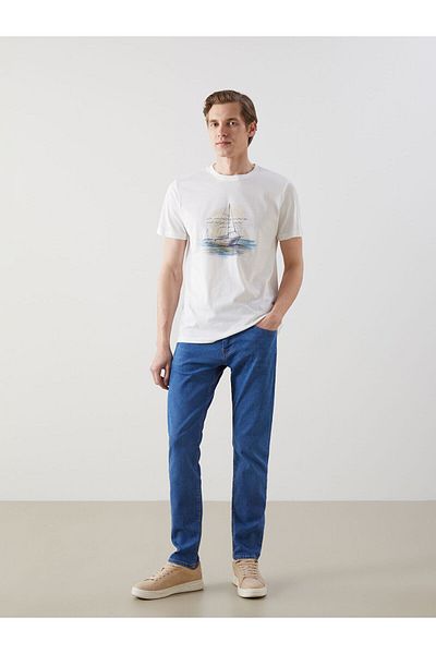 LC Waikiki Crew Neck Short Sleeve Printed Combed Cotton Men's T-Shirt