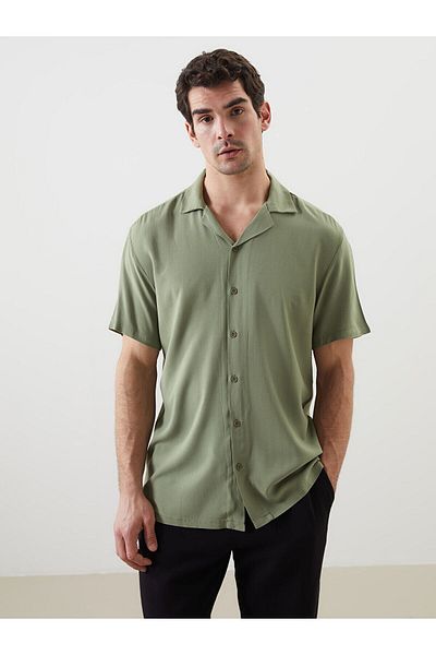 LC Waikiki Regular Fit Short Sleeve Linen Blended Men's Shirt