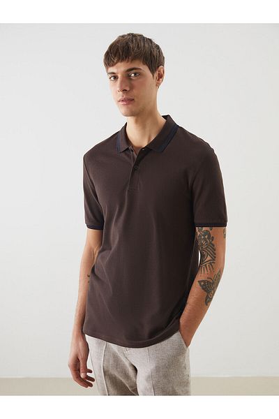 LC Waikiki Polo Neck Short Sleeve Men's Textured T-Shirt