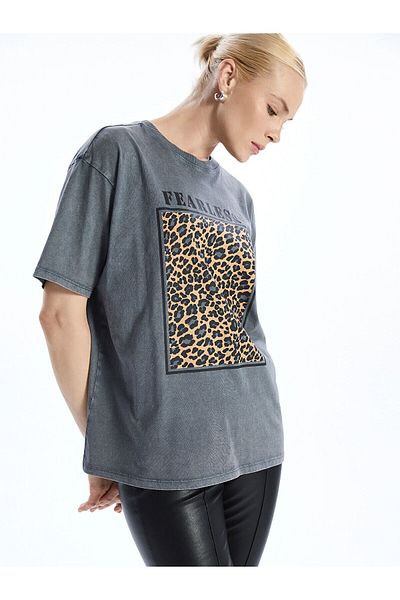 LC Waikiki Crew Neck Leopard Patterned Women's T-Shirt