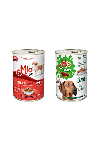MİO 2 Canned Dogs❤️ Promotional Package Mio Dog and Dog Extra 400 g, veal and lamb