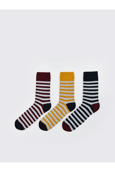 LC Waikiki Striped Men's Socks 3-Piece