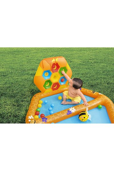 BESTWAY بيست واي مسبح قابل للنفخ مع مركز ألعاب وكرات 2*1 1.27m x 1.19m x 61cm