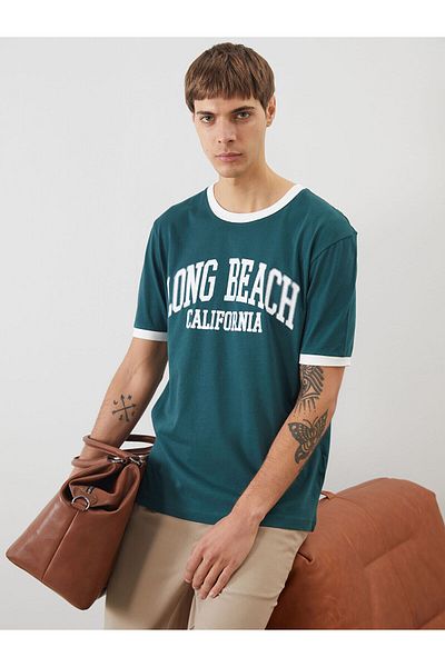 LC Waikiki Crew Neck Printed Combed Cotton Men's T-Shirt
