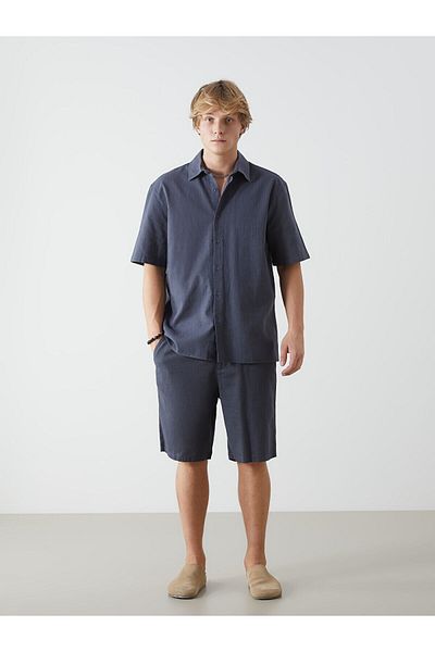 LC Waikiki Comfortable Fit Short Sleeve Linen Look Men's Shirt