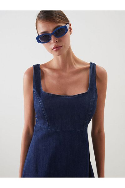 LC Waikiki Square Neck Mini Jean Dress