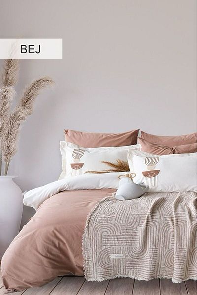 İyi Geceler İstanbul Babil 100% Cotton Natural Double Duvet Cover Muslin Pique Set 7 Pieces