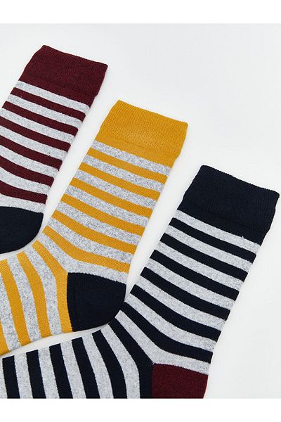 LC Waikiki Striped Men's Socks 3-Piece