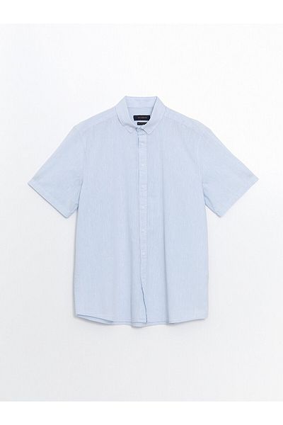 LC Waikiki Regular Fit Short Sleeve Linen Blended Men's Shirt