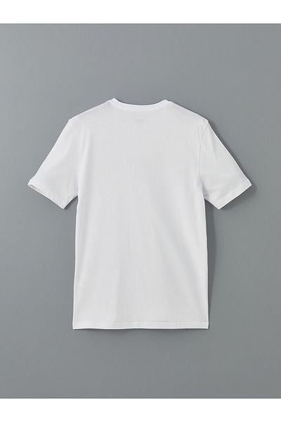 LC Waikiki Tricou pentru bărbați din bumbac pieptănat cu mânecă scurtă cu decolteu
