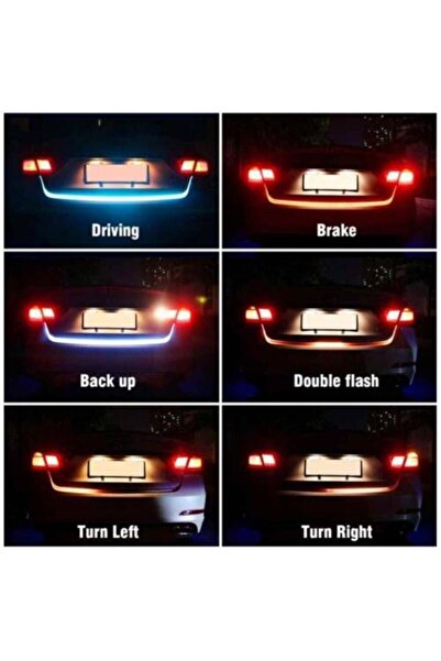 Unikum Ford Focus 3-4 Bagaj Altı Kayan Led Rgb Su Geçirmez Silikon Yüzey 120 Cm