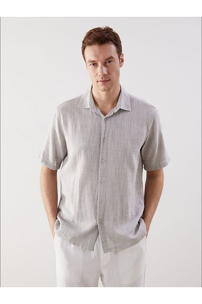 LC Waikiki Regular Fit Short Sleeve Men's Textured Shirt