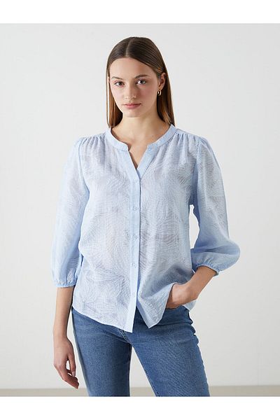 LC Waikiki Open Collar Openwork Jacquard Women's Blouse