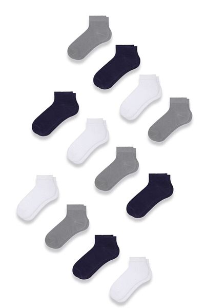 MEM SOCKS Unisex Μαύρες κάλτσες μπαμπού μποτάκια 12 τεμ