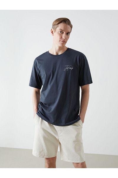 LC Waikiki Crew Neck Short Sleeve Printed Combed Cotton Men's T-Shirt