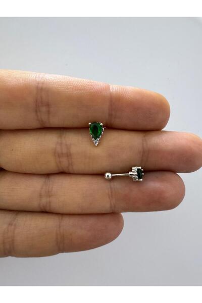 Arescollection ZİRKON TAŞLI HELİX TRAGUS LOBE UYUMLU 1 ADET PİERCİNG KÜPE