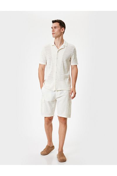 Koton New Season Linen Shorts Cargo Pocket Detailed Bermuda