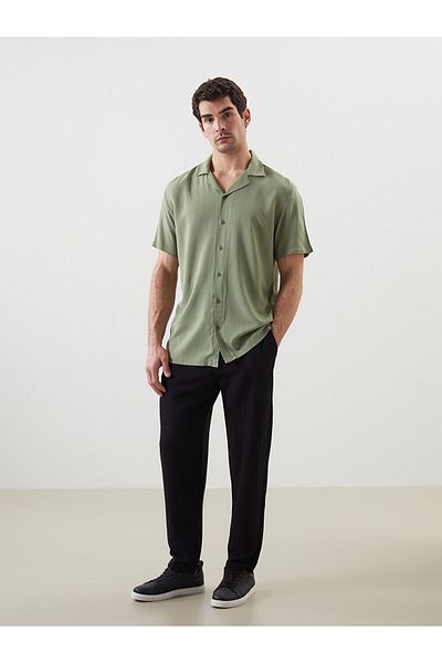 LC Waikiki Regular Fit Short Sleeve Linen Blended Men's Shirt