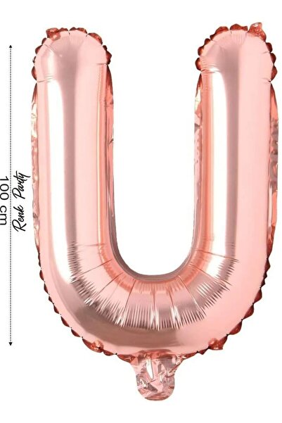renk party Foil Balloon Letter U Helium Balloon 100 cm Rose Color - Letter U ...