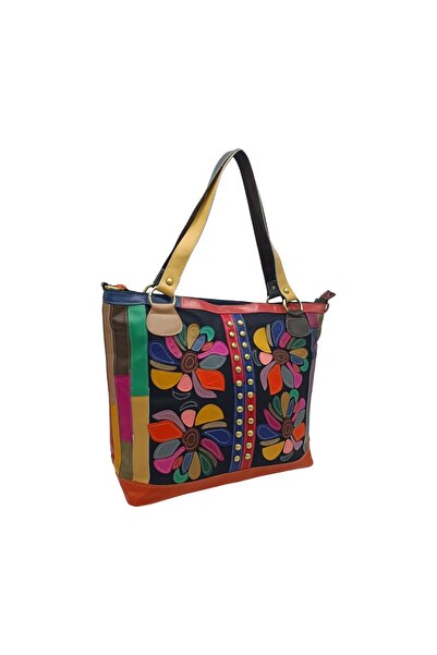 EVoStyle Geantă Damă Piele Naturală, Model Floral EVoStyle Jasmine 9962, 40 x...