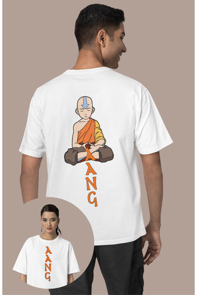 Fuddy Moda Avatar Aang Unisex T-shirt - Leđa Štampano, Poslednji upravljač va...