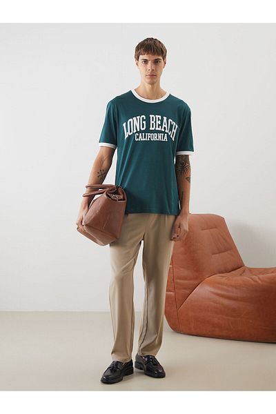 LC Waikiki Crew Neck Printed Combed Cotton Men's T-Shirt