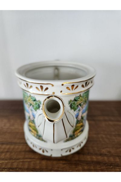 Edi Antik British Porcelain Milk Jug 11cm Stamped. Gold Gilded Floral