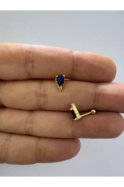 Arescollection ZİRKON TAŞLI HELİX TRAGUS LOBE UYUMLU 1 ADET PİERCİNG KÜPE