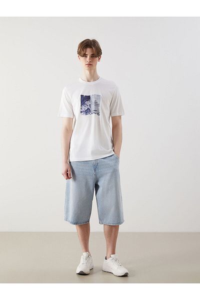 LC Waikiki Crew Neck Short Sleeve Printed Combed Cotton Men's T-Shirt
